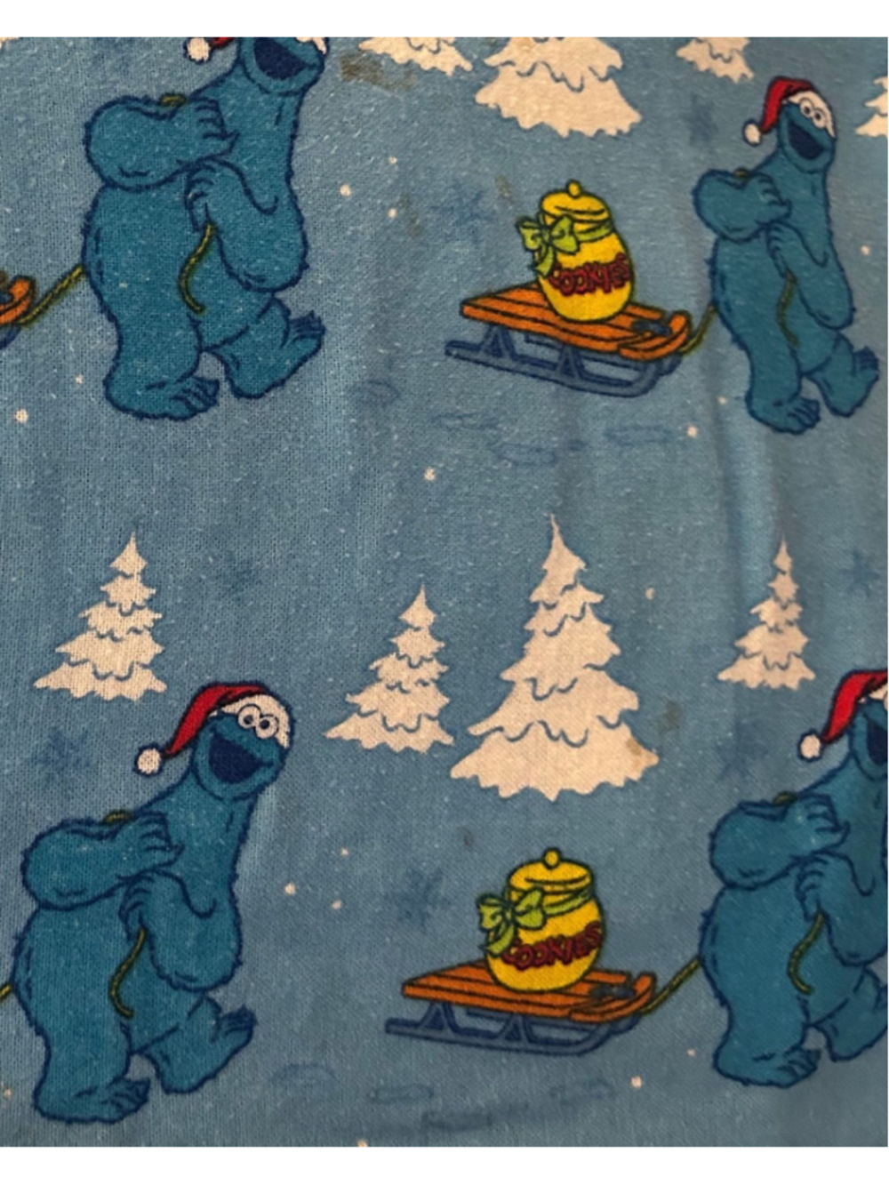 *flawed* Sesame Street Cookie Monster flat and fitted sheet set
